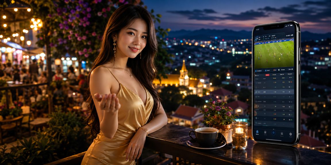 Người dùng tại Đà Lạt theo dõi kết quả xổ số trực tuyến qua điện thoại bên cạnh ly cà phê